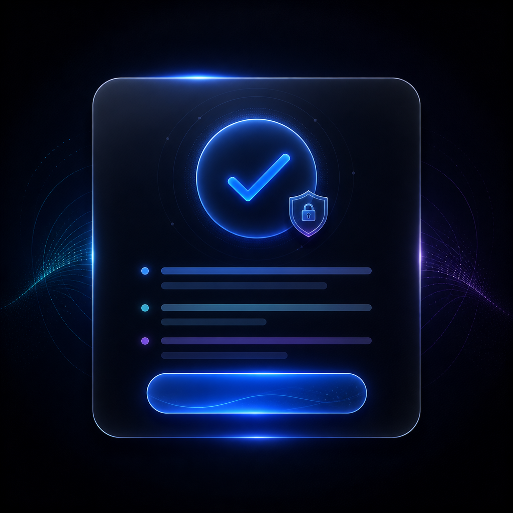 Interface de confirmação com foco em privacidade e uso responsável dos dados